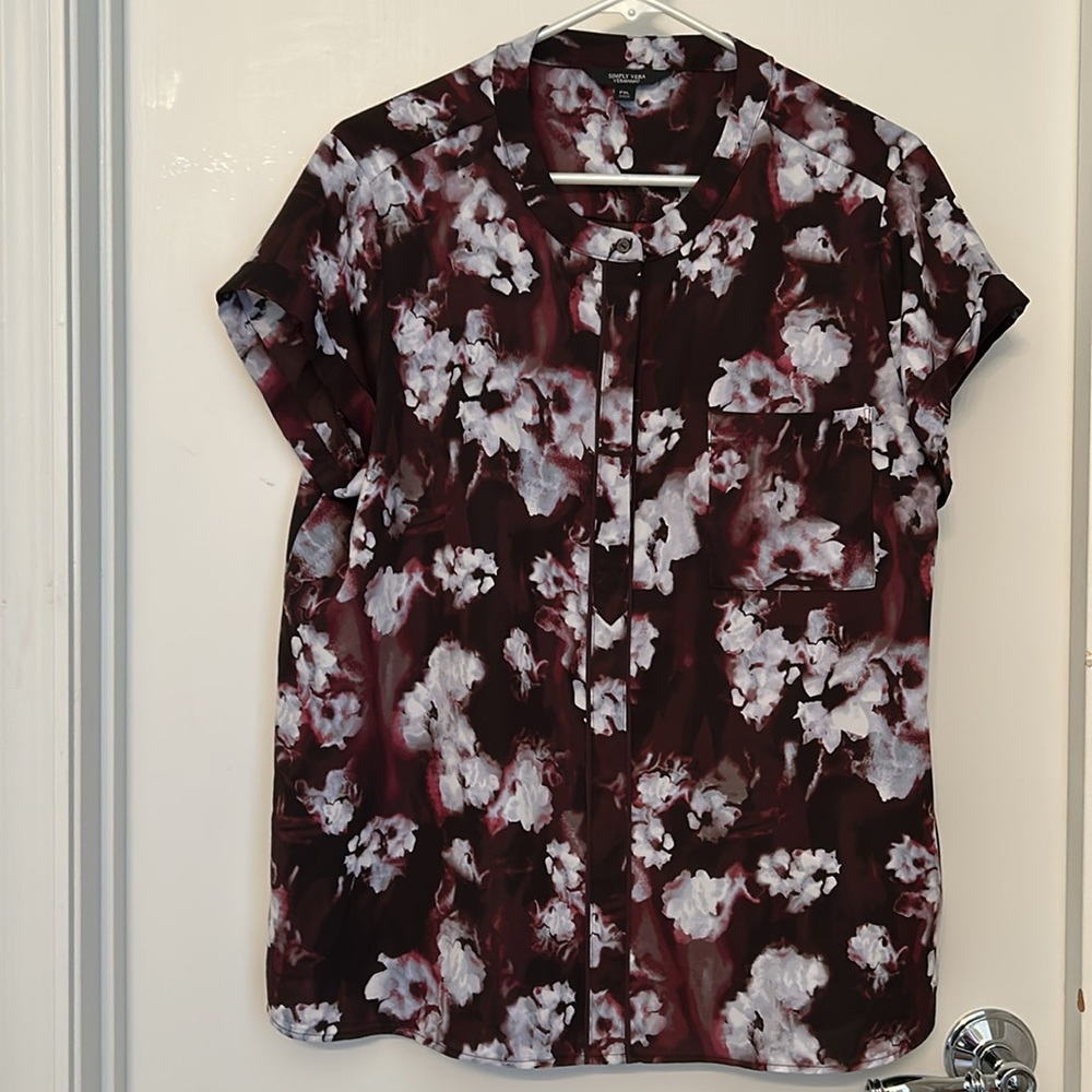 Simply Vera Vera Wang Floral Women’s Blouse - Size Petite XL